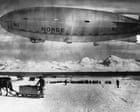 Roald Amundsen crosses the north pole in an airship – archive, 1926