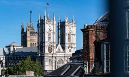 The view is not bad, either. Westminster Abbey and the Houses of Parliament.