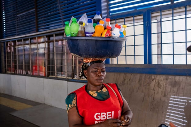 Omowumi Adekanmbi with the cold drinks she will sell