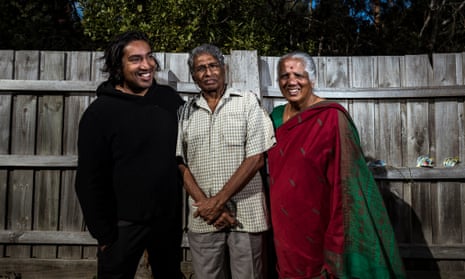 Amnesty International refugee campaigner Shankar Kasynathan (left) with parents Selliah Vellupilai and Nalini. He says the ‘program could transform resettlement in Australia’.