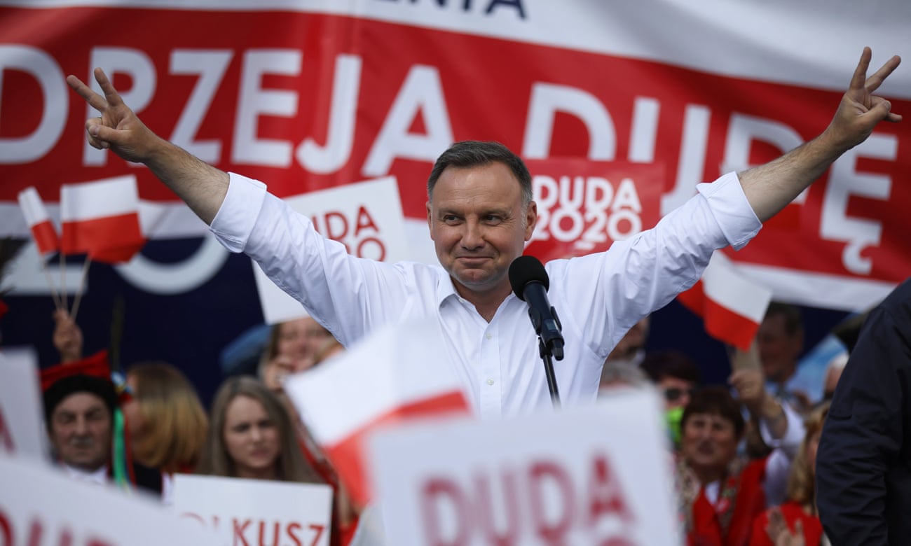 Andrzej Duda on the campaign trail on Thursday