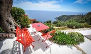 View from Villa Zoe, Paxos, Greece, over the sea.