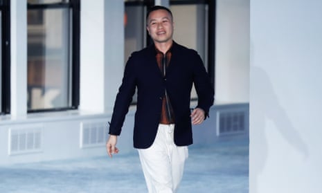 Phillip Lim walks the runway at the end of his show in New York City on 11 February 2019. 