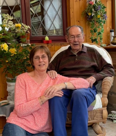 Christine White with her father, Jim Blackwood, who was killed after being hit by an e-bike.