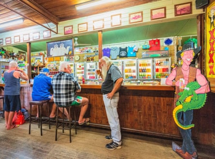 Customers inside the Walkabout Creek hotel in Queensland’s Gulf Country town of McKinlay, 1,600km north-west of Brisbane.