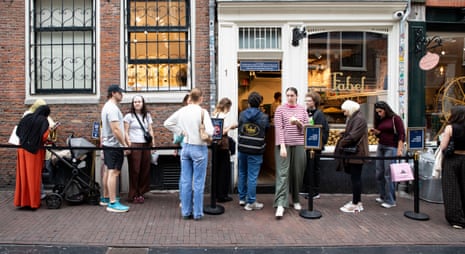 The queue outside Fabel Friet, which occupies a small premises.