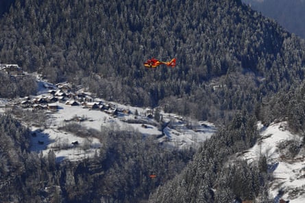 Alexis Pinturault of France is airlifted off the course on Friday.
