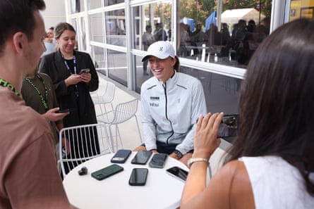 Iga Swiatek talks to the press before the Madrid Open