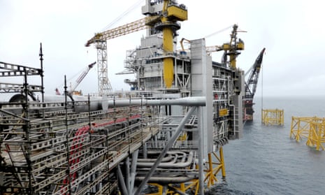 An Equinor oil platform in the North Sea.
