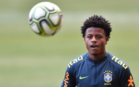 Lucas Santos while training with the Brazil squad earlier this year.