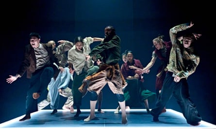 Dancers from the Hofesh Shechter Company perform as the Greek Chorus in Oedipus at the Old Vic