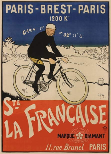 Bisikletli bir adamın çizimini gösteren eski bir PBP posteri.