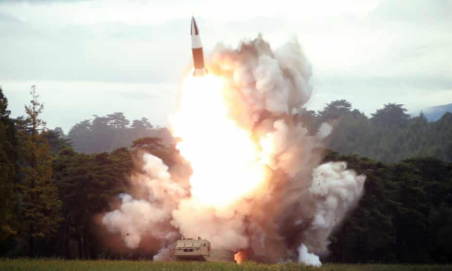 North Korea’s test-firing of a short-range ballistic missile which has raised tensions in the region.