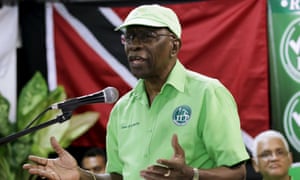Jack Warner addresses a meeting of his Independent Liberal Party in Marabella, South Trinidad, on Wednesday night.