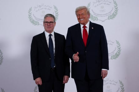 Keir Starmer and Donald Trump at the Sharm El Sheikh peace summit, Egypt, 13 October 2025.