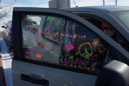 car window with writing