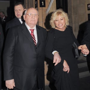 30 March 2011. Mikhail Gorbachev and daughter Irina Virganskaya Gorby departing The Royal Albert Hall, London, Britain.