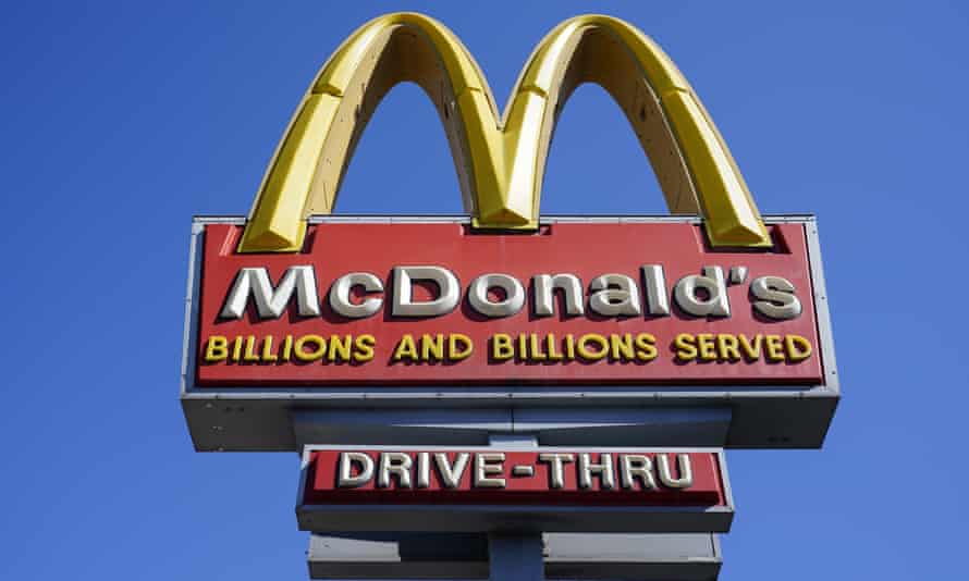 A McDonald's drive-thru sign in Philadelphia.