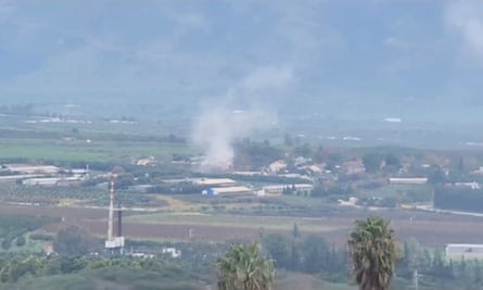 Smoke rises above Kfar Yuval