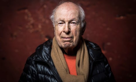 Peter Brook poses at the Bouffes du Nord in Paris in 2018.