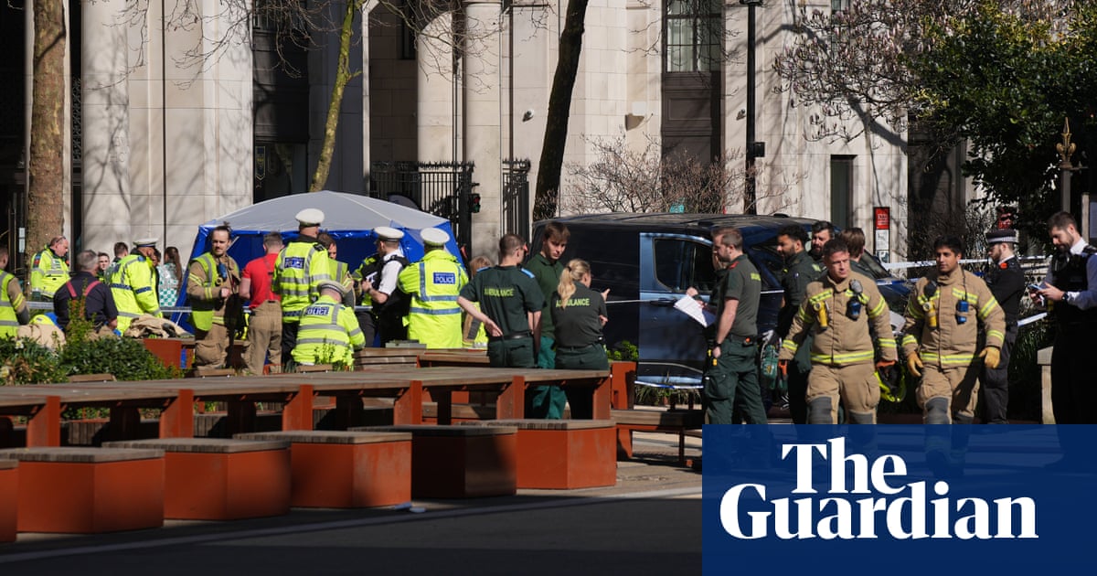 Woman killed and two injured after van mounts pavement in central London