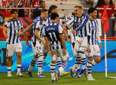 Ander Barrenetxea (second right) celebrates