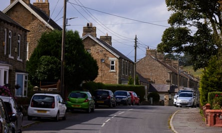 Cars parked on a residential street in Copley