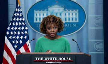 White House Press Briefing - Washington, United States - 18 Mar 2024<br>Mandatory Credit: Photo by Pool/ABACA/REX/Shutterstock (14393814h) Karine Jean-Pierre, White House press secretary, speaks during a news conference in the James S. Brady Press Briefing Room at the White House in Washington, DC, US, on Monday, March 18, 2024. National Security Advisor Jake Sullivan said US President Joe Biden asked Israeli Prime Minister Benjamin Netanyahu to send a team of military, intelligence and humanitarian officials to Washington to discuss Israel's planning for Rafah and to lay out an alternative approach that would target Hamas and secure the Egypt-Gaza border without a full-scale invasion. White House Press Briefing - Washington, United States - 18 Mar 2024