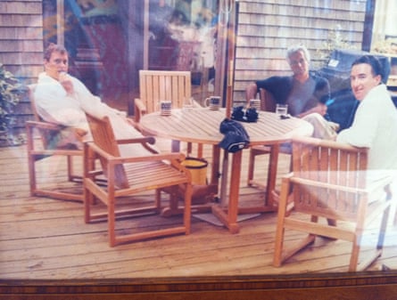 An undated photograph of the then Prince Andrew,left, with Jeffrey Epstein and Peter Mandelson.