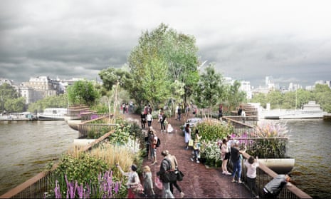 An artist’s impression of the garden bridge across the Thames in London