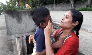 Vidya with Vineeth, 10, who has the incurable disease mucopolysaccharidosis II. India has no budget for such rare diseases.