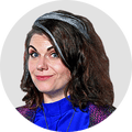 Caitlin Moran. Circular panelist byline.