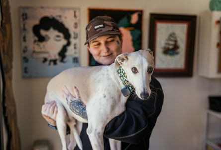 Host TK with their whippet Fettuccine.