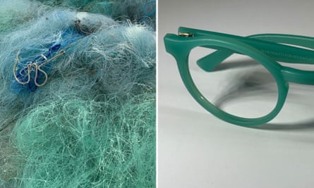 Composite image of a pile of fishing nets and a pair of glasses