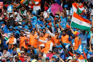 India fans celebrates as Kohli hits a four.