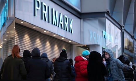 Customers queue in April to enter a Primark store in Birmingham, as it reopens its doors after a third lockdown imposed in early January.