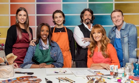 From left… Amber Le Bon, Josie d’Arby, George Shelley, Laurence Llewelyn-Bowen, Jane Seymour and Phil Tufnell.