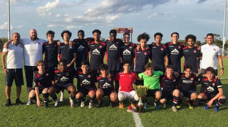 Promise David, back row, dead center, pictured with Vaughan SC in 2019.