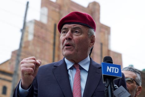Curtis Sliwa campaigns in the Staten Island borough of New York City on the eve of Election Day in New York on 3 November 2025.