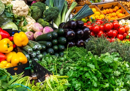 Lots of colourful fruit and veg