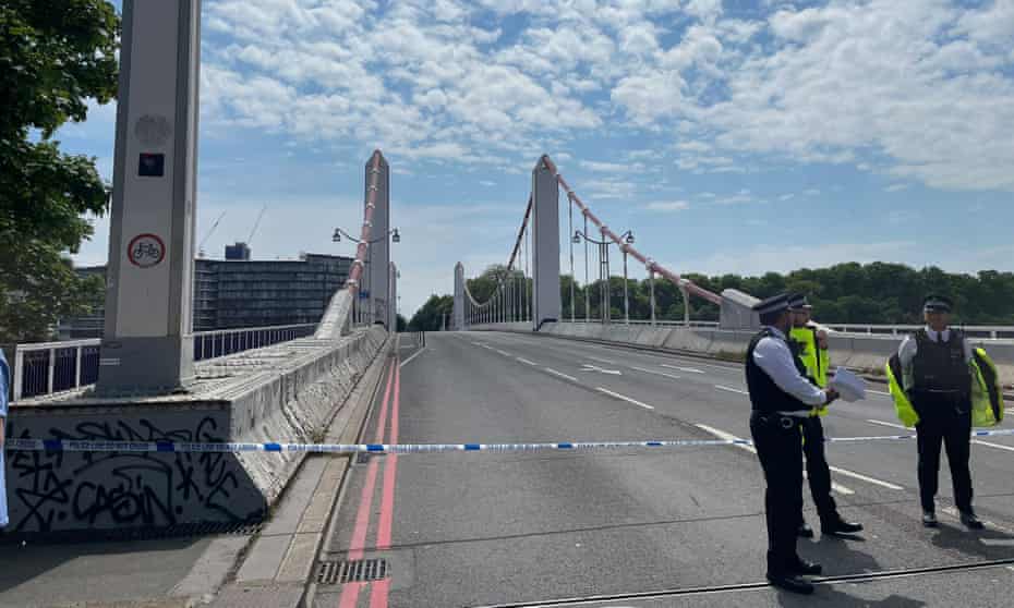 Chelsea Bridge in London after the incident in which police repeatedly fired a Taser at Oladeji Adeyemi Omishore.