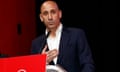 Luis Rubiales delivers a speech in August 2023