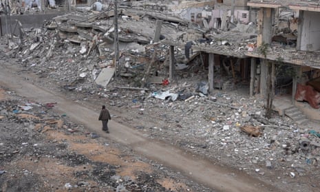 Damaged buildings in Rafah in the southern Gaza Strip.