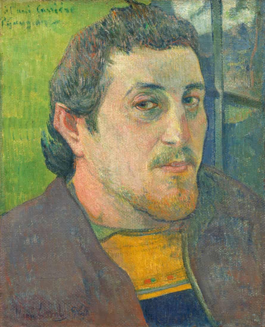 Self-portrait dedicated to Carrier by Paul Gauguin, 1888.