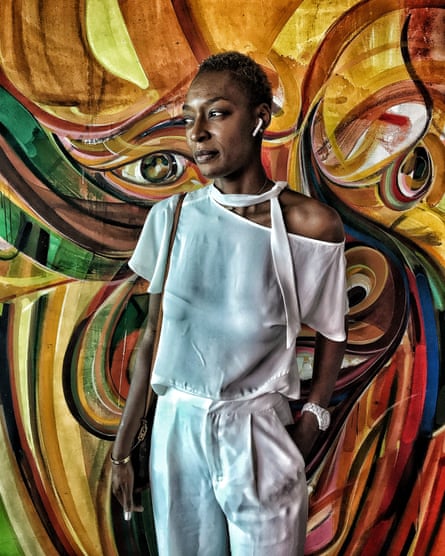 Hairstylist Nabou Dieng poses for a portrait near Dakar, November 2018