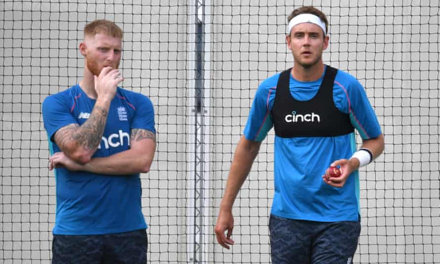 Ben Stokes (left) and Stuart Broad in a net session at the Gabba on Monday. Both are expected to return to the starting XI for Wednesday’s first Ashes Test.