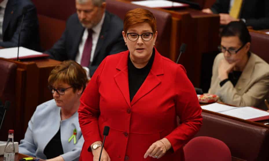 Foreign affairs minister Marise Payne in the Senate