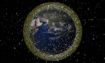 Space junk in low earth orbit