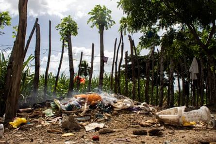 Rubbish piles up in cane fields near Monte Coca, Dominican Republic.