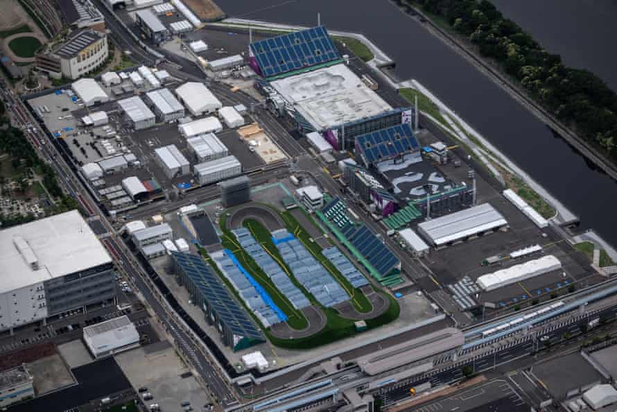 An aerial view of the Ariake Urban Sports Park which will host BMX races, freestyle BMX and skateboarding.